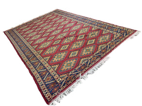 7x10 Hand-Knotted Afghan Rug – Nomad Collection Design