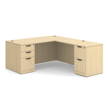 OfficeSource OS Laminate Collection Double Full Pedestal ''L'' Desk - 66'' x 30''