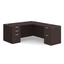 OfficeSource OS Laminate Collection Double Full Pedestal ''L'' Desk - 66'' x 30''