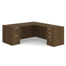 OfficeSource OS Laminate Collection Double Full Pedestal ''L'' Desk - 71'' x 30''
