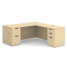 OfficeSource OS Laminate Collection Double Full Pedestal ''L'' Desk - 71'' x 30''