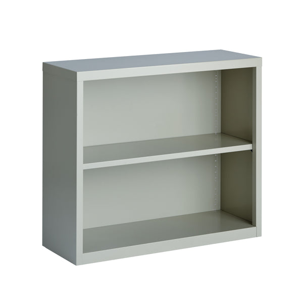 OfficeSource Steel Bookcase Collection 2 Shelf Metal Bookcase, 30'' High