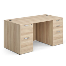 OfficeSource OS Laminate Collection Double Full Pedestal Desk - 60'' x 30''