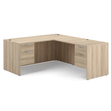 OfficeSource OS Laminate Collection Double 3/4 Pedestal ''L'' Desk - 66'' x 30''