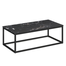 Lenox 24'' x 48'' Rectangular  Coffee Table with Black Metal Base
