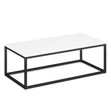 Lenox 24'' x 48'' Rectangular  Coffee Table with Black Metal Base