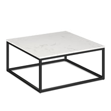 Lenox 36'' Square Coffee Table with Black Metal Base