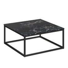 Lenox 36'' Square Coffee Table with Black Metal Base