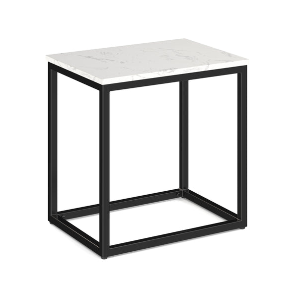 Lenox 22'' x 16'' Rectangular  Side Table with Black Metal Base