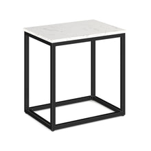 Lenox 22'' x 16'' Rectangular  Side Table with Black Metal Base