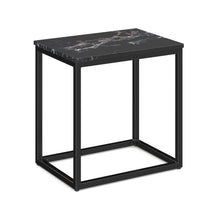Lenox 22'' x 16'' Rectangular  Side Table with Black Metal Base