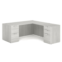 OfficeSource OS Laminate Collection Double Full Pedestal ''L'' Desk - 71'' x 30''