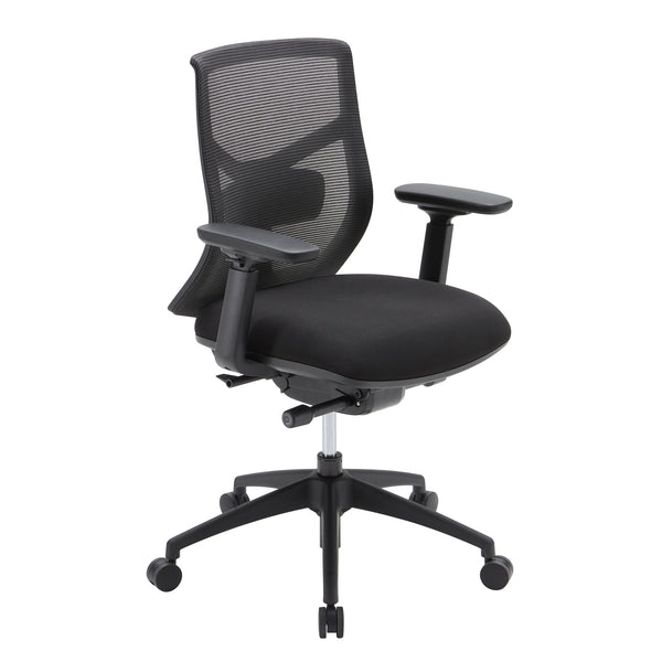 OfficeSource Starlight Mid Back Luxe Task Chair with Black Frame and Seat Slider