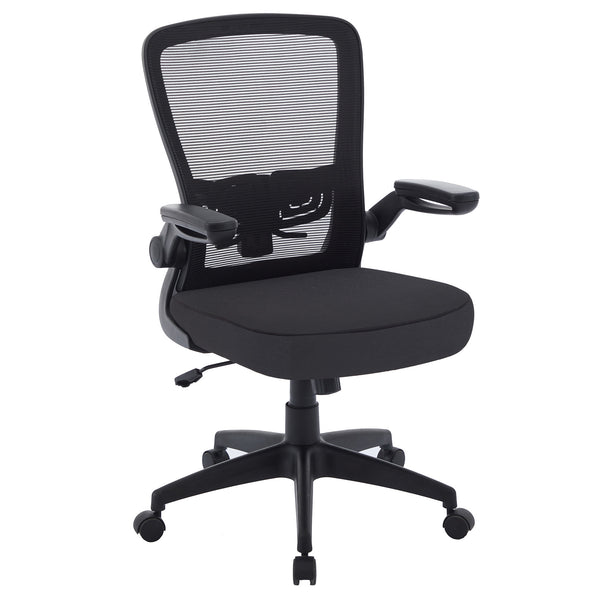 OfficeSource | Finn | Flip Arm Mesh Back Task Chair with Black Frame