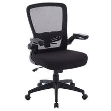 OfficeSource | Finn | Flip Arm Mesh Back Task Chair with Black Frame