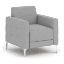 OfficeSource | Draper | Club Chair with Silver Metal Legs