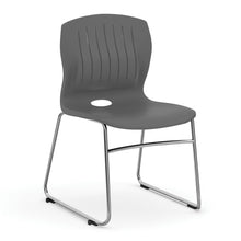 OfficeSource | Slash | Armless Sled Base Stack Chair with Chrome Frame