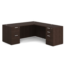 OfficeSource OS Laminate Collection Double Full Pedestal ''L'' Desk - 71'' x 30''