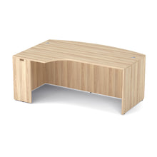 OfficeSource | OS Laminate | Bow Front Desk Shell with Left Corner Extension