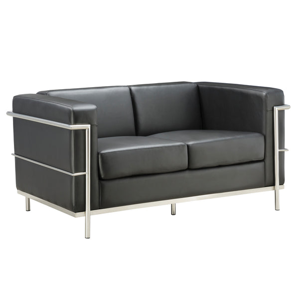 OfficeSource | Madison | Loveseat with Chrome Frame