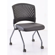 OfficeSource | Perch | Armless Nesting Chair with Casters, Titanium Frame