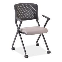 OfficeSource | Julep | Nesting Chair with Arms and Casters, Black Frame