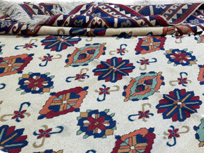 7x10 Afghan Caravan Collection Rug – Tribal Red & Black Wool