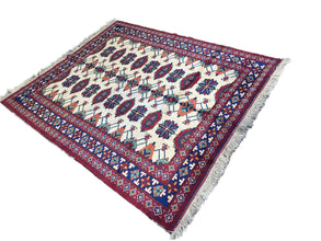 7x5 Silk Road Collection Rug – Handmade Afghan Wool Carpet