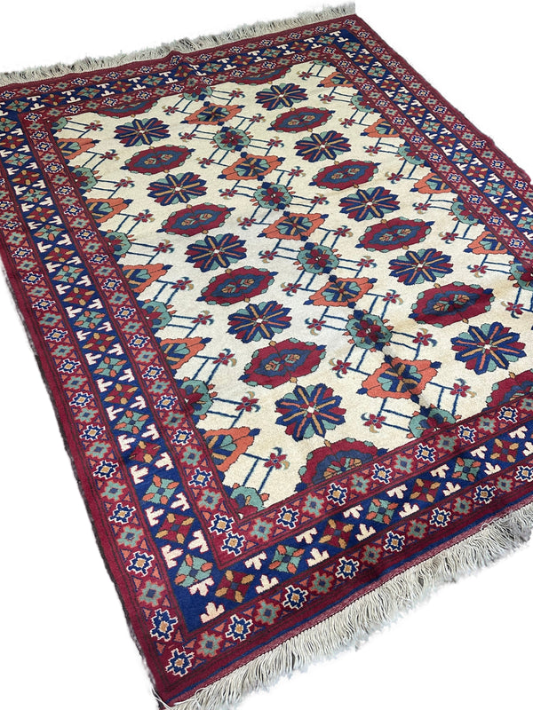 7x5 Silk Road Collection Rug – Handmade Afghan Wool Carpet