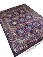 7x5 Afghan Caravan Collection Rug – Tribal Red & Black Wool
