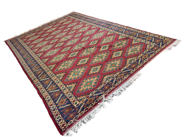 7x10 Hand-Knotted Afghan Rug – Nomad Collection Design