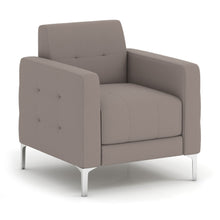 OfficeSource | Draper | Club Chair with Silver Metal Legs