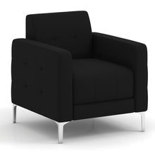 OfficeSource | Draper | Club Chair with Silver Metal Legs