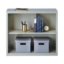 OfficeSource Steel Bookcase Collection 2 Shelf Metal Bookcase, 30'' High