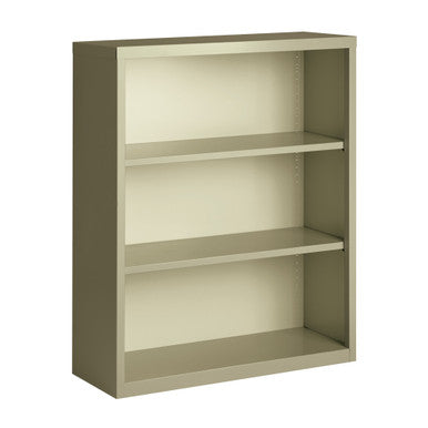 OfficeSource Steel Bookcase Collection 3 Shelf Metal Bookcase, 42'' High