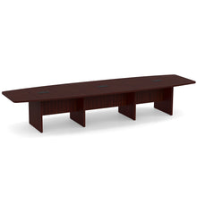 OfficeSource | OS Laminate Conference Tables | Expandable Boat Shaped Conference Table with Slab Base - 14'
