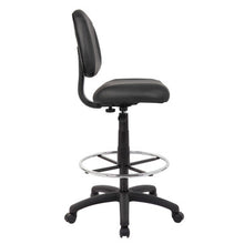 OfficeSource | Effort | Black Leather Armless Deluxe Posture Chair with Footring and Black Frame