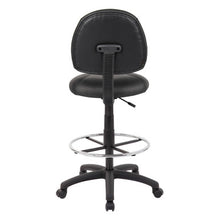 OfficeSource | Effort | Black Leather Armless Deluxe Posture Chair with Footring and Black Frame
