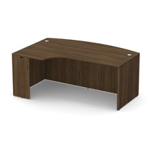 OfficeSource | OS Laminate | Bow Front Desk Shell with Left Corner Extension