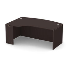OfficeSource | OS Laminate | Bow Front Desk Shell with Left Corner Extension