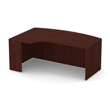 OfficeSource | OS Laminate | Bow Front Desk Shell with Left Corner Extension