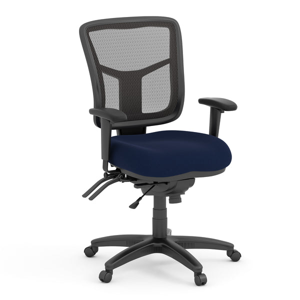 OfficeSource | CoolMesh | Multi Function, Mid Back Chair with Seat Slider and Black Frame