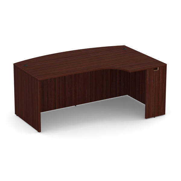 OfficeSource | OS Laminate | Bow Front Desk Shell with Right Corner Extension