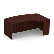 OfficeSource | OS Laminate | Bow Front Desk Shell with Right Corner Extension