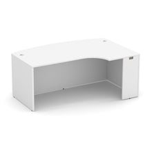 OfficeSource | OS Laminate | Bow Front Desk Shell with Right Corner Extension