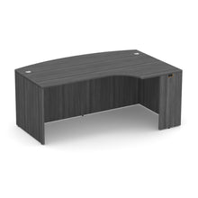 OfficeSource | OS Laminate | Bow Front Desk Shell with Right Corner Extension