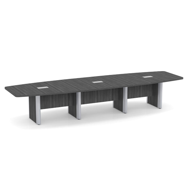 OfficeSource | OS Laminate Conference Tables | Expandable Boat Shaped Conference Table with Elliptical Base - 14'