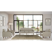 OfficeSource | Partridge | Loveseat with Light Wood Legs