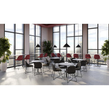 OfficeSource | Jola | Bar Height Fabric Stool with Black Metal Base - Set of 2