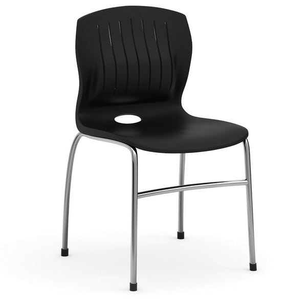 OfficeSource | Slash | Armless Guest Stack Chair with Chrome Frame